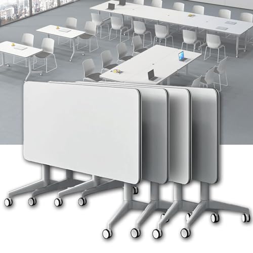 Folding Conference Room Table, Flip Top Mobile Meeting Office Training Room Desk with Wheel, Modern Training Meeting Seminar Classroom Tables(A 4Pack 47.2 x 23.6 x 29.5inch) von Widppsopt