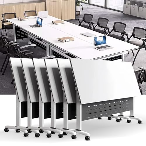 Folding Conference Room Table, Flip Top Mobile Meeting Office Training Room Desk with Wheel, Modern Training Meeting Seminar Classroom Tables(E 6Pack 47.2 x 23.6 x 29.5inch) von Widppsopt