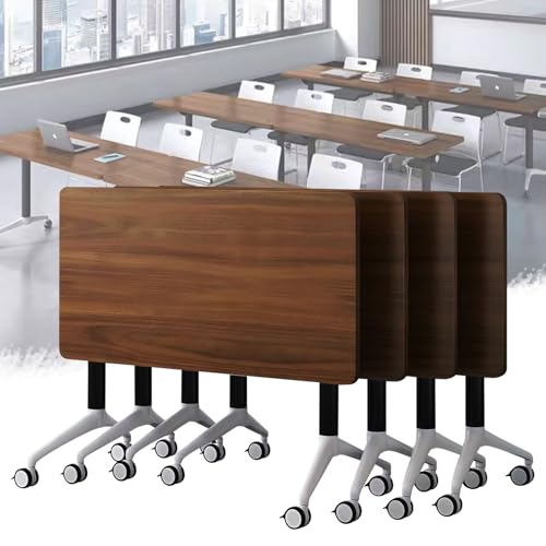 Folding Conference Room Table, Flip Top Mobile Meeting Office Training Room Desk with Wheel, Modern Training Meeting Seminar Classroom Tables(M 4Pack 70.8 x 23.6 x 29.5inch) von Widppsopt