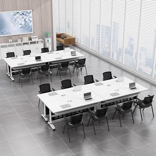Folding Conference Room Table, Flip Top Mobile Meeting Office Training Room Desk with Wheel, Modern Training Meeting Seminar Classroom Tables(S 6Pack 47.2 x 23.6 x 29.5inch) von Widppsopt