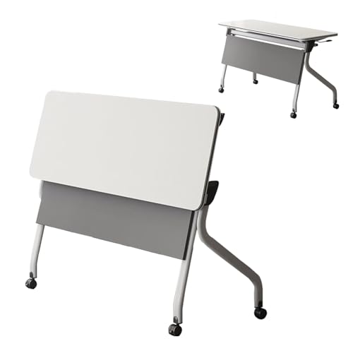Folding Conference Room Tables, Conference Training Rooms Flip Top Mobile Training Table, Easy Assemble & Space Saving, Modern Rectangle Meeting Seminar Desk for Home Office Classr von Widppsopt