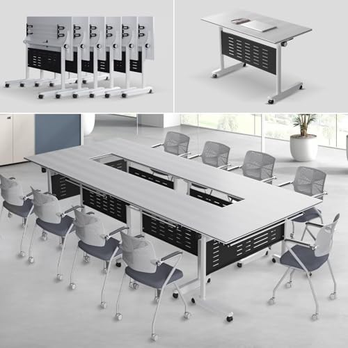 Folding Conference Room Tables with Wheels Modern Rectangular Foldable Conference Desk, Flip Top Mobile Training Desk Meeting Table for Office Meeting Class Room Folding Conference Room Tables with Wheels Modern Rectangular Foldable Conference Desk, Flip Top Mobile Training Desk Meeting Table for Office Meeting Class Room von Widppsopt