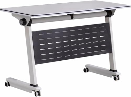 Folding Conference Table on Wheels Mobile Meeting Table with Flip Top Rectangular Training Desk Saves Space Pack of 3(47.2"x19.6"x29.5") von Widppsopt