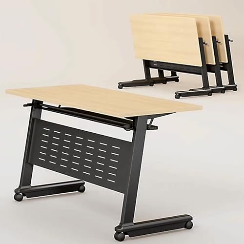 Folding Conference Tables with Wheels Cold Rolled Steel Conference Table, Multifunctional Folding Side Flip Training Desk for Offices, Classrooms von Widppsopt