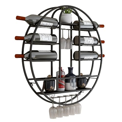 Hängender Weinflaschenhalter, schwebende Regale für die Bar, an der Wand montiertes Weinregal mit Weinglashalter, Weinlagerregal für die Bar in der Küche und im Esszimmer (Größe: 80 x 80 x 1 Hängender Weinflaschenhalter, schwebende Regale für die Bar, an der Wand montiertes Weinregal mit Weinglashalter, Weinlagerregal für die Bar in der Küche und im Esszimmer (Größe: 80 x 80 x 1 von Widppsopt