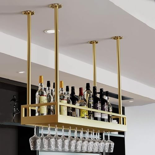 Hängendes schwebendes Regal - Decken-Weinglasregal, schwebendes Weinregal im europäischen Stil, Flaschenhalter aus Eisen mit Geländer, an der Wand montierter Blumenständer, für die Dekoratio Hängendes schwebendes Regal - Decken-Weinglasregal, schwebendes Weinregal im europäischen Stil, Flaschenhalter aus Eisen mit Geländer, an der Wand montierter Blumenständer, für die Dekoratio von Widppsopt