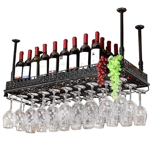 Hängeregale, Weinregale, Decken-Weinhalter, umgedrehter Weinflaschenhalter, Kelchglas-Stielglasregale, Weinglas-Lagerregal für Zuhause/Bar-Einheit, schwebende Regale/dekoratives Regal für Ca von Widppsopt