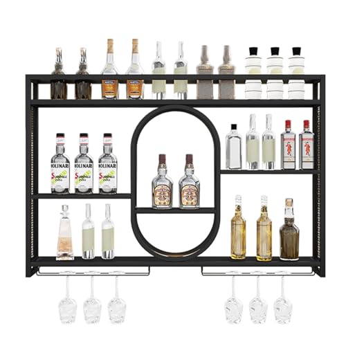 Industrielles Weinregal zur Wandmontage, LED-Weinregal, Weinglasregal, Weinflasche und Glas aus Metall, Weinflaschenregal im Vintage-Stil, Ausstellungsregal, Flaschenlagerregal, für die Küch Industrielles Weinregal zur Wandmontage, LED-Weinregal, Weinglasregal, Weinflasche und Glas aus Metall, Weinflaschenregal im Vintage-Stil, Ausstellungsregal, Flaschenlagerregal, für die Küch von Widppsopt