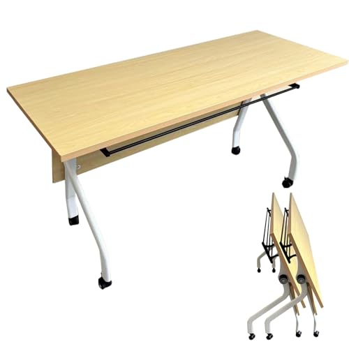 Modern Conference Table with Silent Caster Wheels Foldable Meeting Tables for Conference Room and Podcast Meetings von Widppsopt