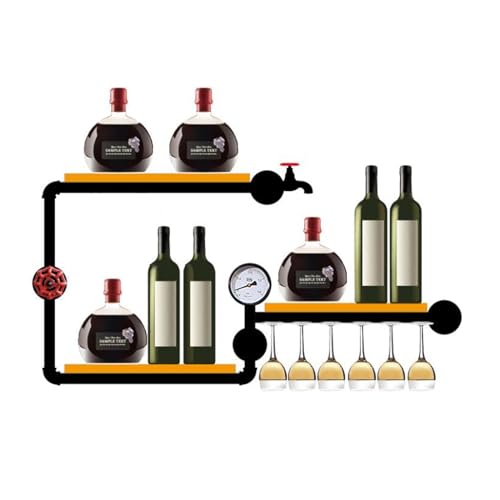 Wand-Weinregal, Modernes Wand-Weinregal, Regalstützen für Spirituosenflaschen, Glashalter, Barregale, Weinflaschenhalter, Weinhalter mit Regalen, für die Dekoration der Home-Bar im Esszimmer von Widppsopt