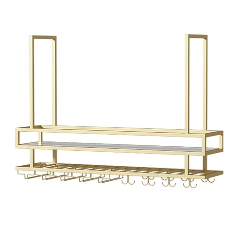 Weinglasregal an der Decke, hängendes Weinregal mit Glashalter, 2-lagiges industrielles Weinregal zur Wandmontage, Weinflaschenhalter aus Metall an der Decke, schwebendes Regal für die Küche Weinglasregal an der Decke, hängendes Weinregal mit Glashalter, 2-lagiges industrielles Weinregal zur Wandmontage, Weinflaschenhalter aus Metall an der Decke, schwebendes Regal für die Küche von Widppsopt