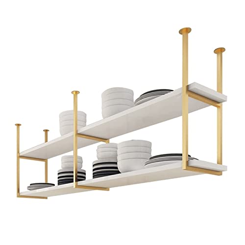 Widppsopt 2-stöckiges Decken-Weinregal - Weinflaschenhalter, modernes minimalistisches Lagerregal, Fotoständer fürs Wohnzimmer, Pflanzenständer aus Schmiedeeisen für Restaurants Widppsopt 2-stöckiges Decken-Weinregal - Weinflaschenhalter, modernes minimalistisches Lagerregal, Fotoständer fürs Wohnzimmer, Pflanzenständer aus Schmiedeeisen für Restaurants von Widppsopt