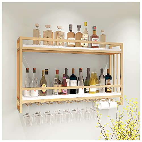 Widppsopt An der Wand montiertes Weinregal, 2-lagiges Weinflaschenregal aus Holz mit Stielglasregal, Weinglasregal, multifunktionales Weinaufbewahrungsregal für die Küche im Wohnzimmer Widppsopt An der Wand montiertes Weinregal, 2-lagiges Weinflaschenregal aus Holz mit Stielglasregal, Weinglasregal, multifunktionales Weinaufbewahrungsregal für die Küche im Wohnzimmer von Widppsopt