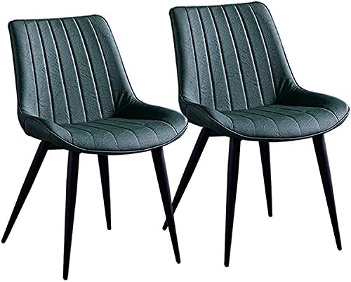 Widppsopt Esszimmerstuhl, Zimmermöbel, Küchen, 2er-Set, Moderne Wohnzimmerseiten, wasserdichtes PU-Leder und Metallbeine, Lounge-Theken für Küche und Wohnzimmer (grün) von Widppsopt
