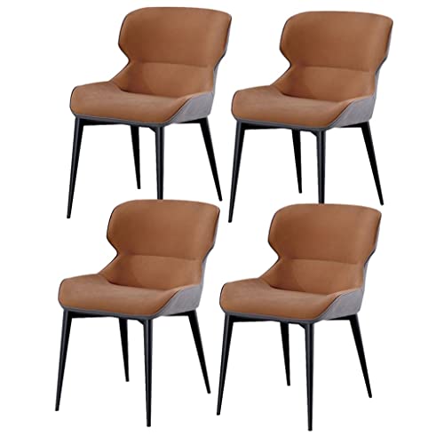 Widppsopt Esszimmerstuhl, Zimmermöbel, Küchen, 4er-Set, wasserfeste Lederseiten mit Rahmen aus Kohlenstoffstahl, Lounge-Theken für Küche, Wohnzimmer (Khaki) von Widppsopt