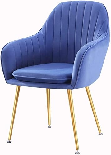 Widppsopt Esszimmerstuhl, Zimmermöbel, Küchen, Wohnzimmersessel mit Metallbeinen, Sitzfläche und Rückenlehne aus Samt (Farbe: Himmelblau) von Widppsopt