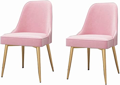 Widppsopt Esszimmerstuhl, Zimmermöbel, Moderne Küchen, 2er-Set, Wohnzimmer mit Metallbeinen, Sitzfläche und Rückenlehne aus Samt, Küche, Wohnzimmer, Lounge-Theken (Pink) von Widppsopt