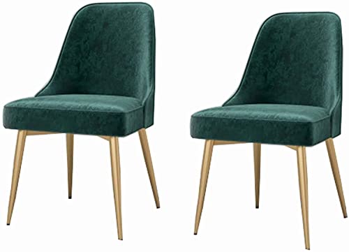 Widppsopt Esszimmerstuhl, Zimmermöbel, Moderne Küchen, 2er-Set, Wohnzimmer mit Metallbeinen, Sitzfläche und Rückenlehne aus Samt, Küche, Wohnzimmer, Lounge-Theken (dunkelgrün) von Widppsopt
