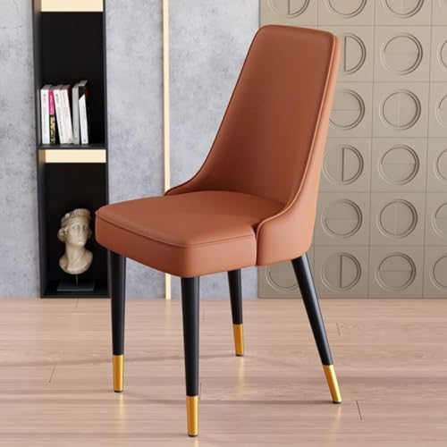 Widppsopt Esszimmerstuhl, modern, Mikrofaserleder, Wohnzimmer-/Küchen-Lounges mit hoher Rückenlehne und Metallbeinen für Küche/Wohnzimmer/Theke/Lounge (Orange) von Widppsopt