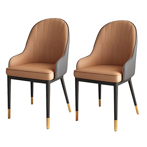 Widppsopt Esszimmerstuhl, modern, hohe Rückenlehne, weiche Sitze, 2er-Set, wasserdichtes Leder, Wohnzimmer mit Metallbeinen, Küchenlounges (F) von Widppsopt