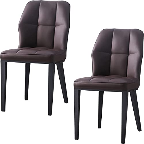 Widppsopt Esszimmerstuhl, modernes Möbelset, 2er-Set, Sitzkissen aus PU-Leder, Küchenbeine aus Karbonstahl, Seitenteile für Wohnzimmer (Kaffee) von Widppsopt