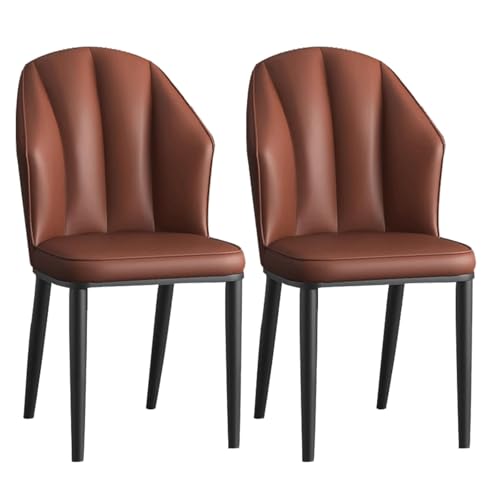 Widppsopt Esszimmerstuhl 2er-Set, Lederpolster, Küchen, hohe Rückenlehne, Metallbeine, modernes Set, modern von Widppsopt