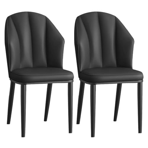 Widppsopt Esszimmerstuhl 2er-Set, Lederpolster, Küchen, hohe Rückenlehne, Metallbeine, modernes Set, modern von Widppsopt