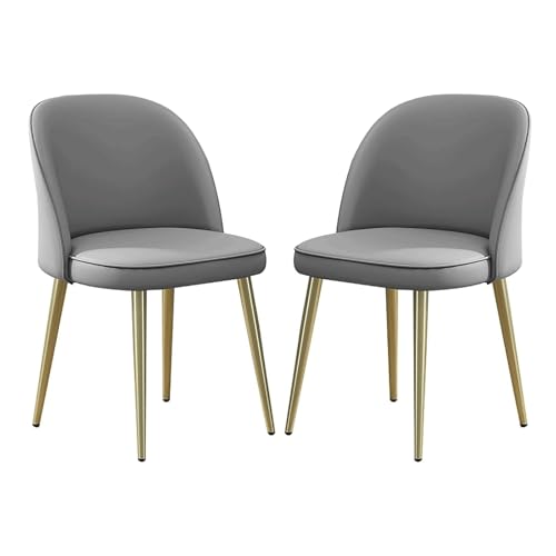 Widppsopt Esszimmerstuhl 2er-Set Pu-Leder 360° drehbar Freizeit Schmiedeeisen Küchen Modern von Widppsopt