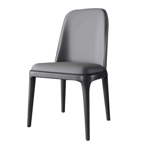 Widppsopt Esszimmerstuhl Ergonomischer Leder-Esszimmerstuhl mit Beinen aus Kohlenstoffstahl Küchen Mid Century Armless 2 Stück Modern von Widppsopt