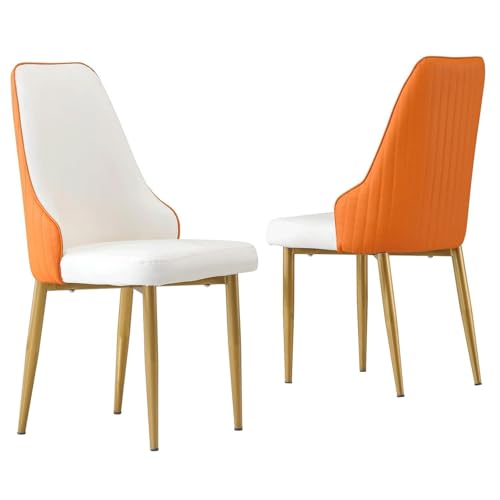 Widppsopt Esszimmerstuhl Ergonomisches Pu-Leder-Set mit Edelstahlbeinen 2er-Set Luxusküchen Modern von Widppsopt