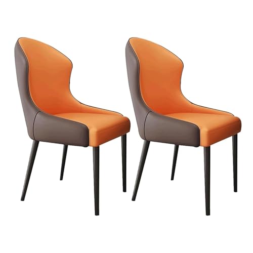 Widppsopt Esszimmerstuhl Fashions 2er-Set, Lederpolsterung, hohe Rückenlehne, Küchen mit Metallbeinen, modern von Widppsopt