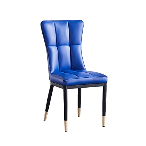 Widppsopt Esszimmerstuhl Küche, Küchenzimmer, Moderne Wohnzimmerseiten mit weicher Sitzfläche aus PU-Leder und Metallbeinen, Lounge-Theken (Saphirblau) von Widppsopt