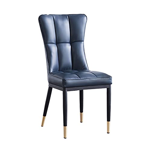 Widppsopt Esszimmerstuhl Küche, Küchenzimmer, Moderne Wohnzimmerseiten mit weicher Sitzfläche aus PU-Leder und Metallbeinen, Lounge-Theken (blau) von Widppsopt