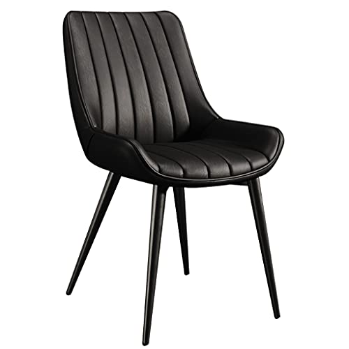 Widppsopt Esszimmerstuhl Küche, modern, gepolstert, für das Wohnzimmer, mit weichem PU-Lederbezug, Sitzkissen und Metallbeinen, für die Lounge-Theke im Wohnzimmer (schwarz, schwa Widppsopt Esszimmerstuhl Küche, modern, gepolstert, für das Wohnzimmer, mit weichem PU-Lederbezug, Sitzkissen und Metallbeinen, für die Lounge-Theke im Wohnzimmer (schwarz, schwa von Widppsopt