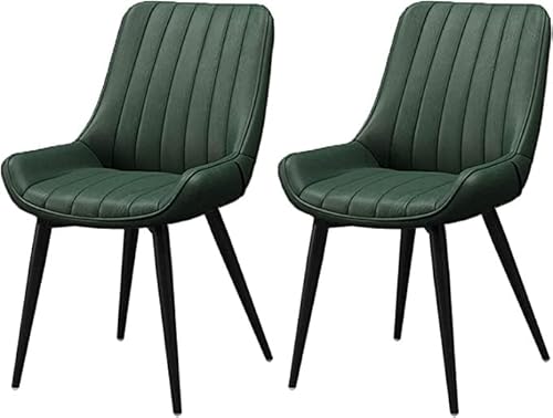 Widppsopt Esszimmerstuhl Modern Homes, 2er-Set, schmutzabweisende Seitenteile aus PU-Leder, Moderne Polsterung für die Küche zu Weihnachten mit stabilen Metallbeinen (grün) von Widppsopt