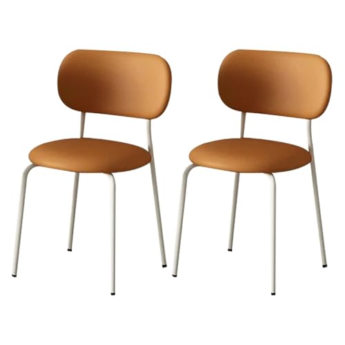 Widppsopt Esszimmerstuhl-Set, Gebogene Rückenlehne, runde, Dicke Kissen, 2er-Set mit Metallbeinen, für Küchen, modern von Widppsopt