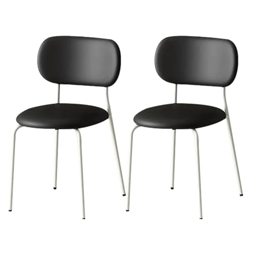 Widppsopt Esszimmerstuhl-Set, Gebogene Rückenlehne, runde, Dicke Kissen, 2er-Set mit Metallbeinen, für Küchen, modern von Widppsopt