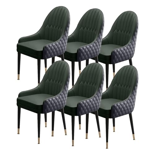 Widppsopt Esszimmerstuhl-Set aus 6 Holzstühlen, weich gepolsterte Sitzfläche und Armlehnen aus Mikrofaserleder, Moderne Akzente an der Seite der Küche von Widppsopt