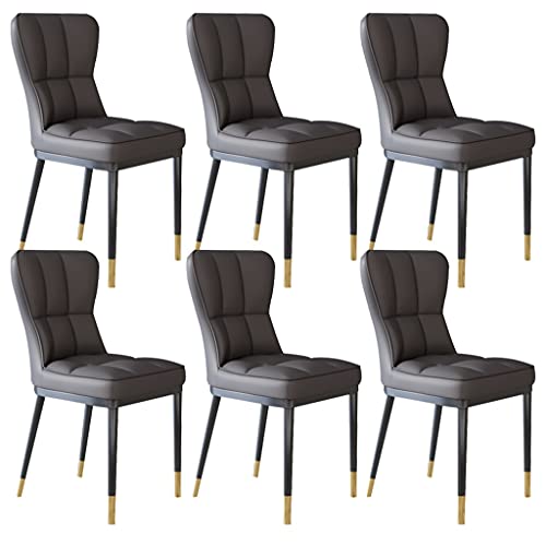 Widppsopt Esszimmerstuhl für Küche, 4er-Set, modernes PU-Leder, hohe Rückenlehne, gepolsterte weiche Sitzfläche, wasserdichte Lederseiten mit Metallbeinen (grau) von Widppsopt