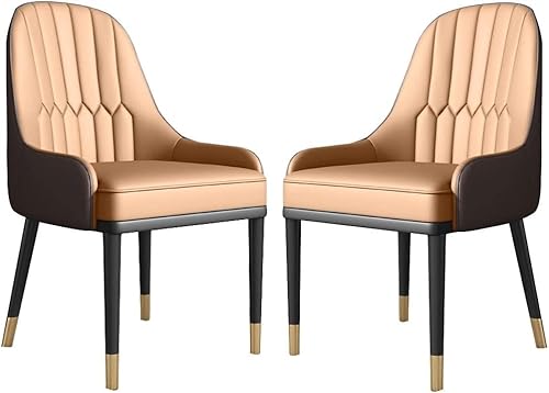 Widppsopt Esszimmerstuhl für Küchen, 2er-Set, Sessel aus feinem Mikrofaserleder, Lounge-Theken, stabile Metallbeine aus Kohlenstoffstahl (Farbe: Standard) von Widppsopt