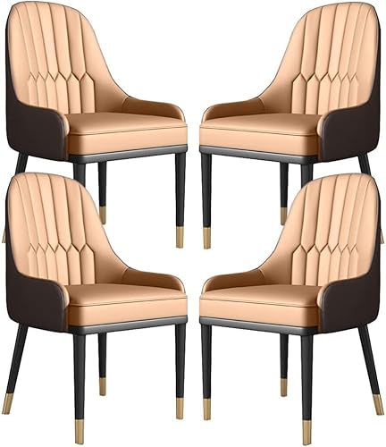 Widppsopt Esszimmerstuhl für Küchen, 4er-Set, Sessel aus feinem Mikrofaserleder, Lounge-Theken, stabile Metallbeine aus Kohlenstoffstahl (Farbe: Standard) von Widppsopt
