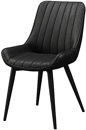Widppsopt Esszimmerstuhl für die Küche, Kunstleder, Freizeit, weich gepolsterte Seiten, Metallbeine für Zuhause, Wohnzimmer, Schminktisch, Café (schwarz) von Widppsopt