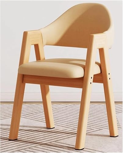 Widppsopt Esszimmerstuhl mit gebogener Rückenlehne, Akzent-Sessel mit gepolsterten Kissen, Küchen, Beine aus massivem Gummibaumholz, seitlich von Widppsopt