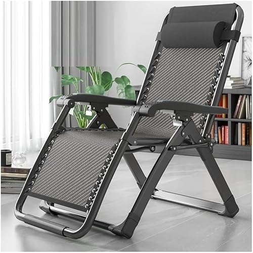 Widppsopt Gravity Lounge Chair Recliners mit Kissen und Massagearmlehne, zusammenklappbarer Outdoor-Liegestuhl, Terrassenlounge (Schwarz) von Widppsopt