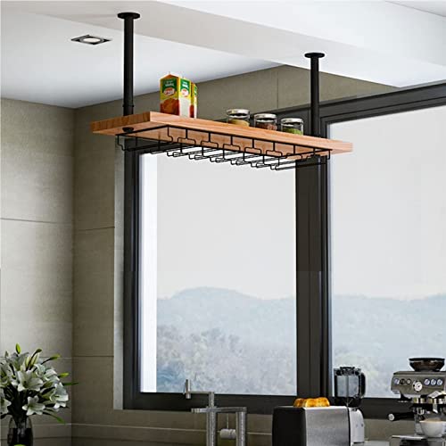 Widppsopt Hängende Wandregale – Weinregal für die Decke – Weinglashalter aus Schmiedeeisen für Küche/Bar/Restaurant – 2-stöckiges, wandmontiertes Lagerregal aus Massivholz – platzsparend – Schwarz Widppsopt Hängende Wandregale – Weinregal für die Decke – Weinglashalter aus Schmiedeeisen für Küche/Bar/Restaurant – 2-stöckiges, wandmontiertes Lagerregal aus Massivholz – platzsparend – Schwarz von Widppsopt