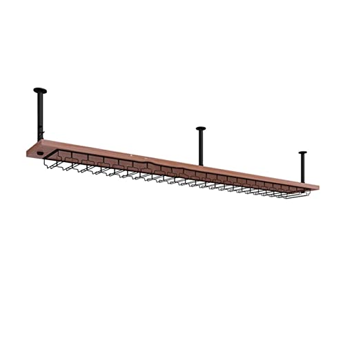 Widppsopt Hängende Wandregale – Weinregal für die Decke – Weinglashalter aus Schmiedeeisen für Küche/Bar/Restaurant – 2-stöckiges, wandmontiertes Lagerregal aus Massivholz – platzsparend – Schwarz Widppsopt Hängende Wandregale – Weinregal für die Decke – Weinglashalter aus Schmiedeeisen für Küche/Bar/Restaurant – 2-stöckiges, wandmontiertes Lagerregal aus Massivholz – platzsparend – Schwarz von Widppsopt