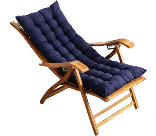 Widppsopt Klappbarer Liegestuhl, 5-Fach Verstellbarer Sonnenliegestuhl aus Holz für Garten/Terrasse/Balkon, (Blau) von Widppsopt