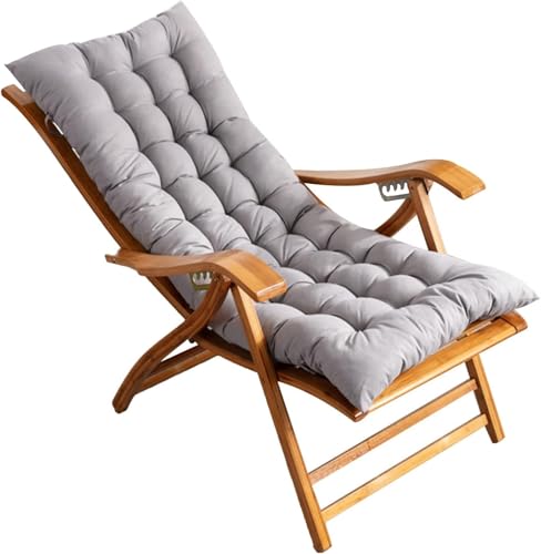 Widppsopt Klappbarer Liegestuhl, 5-Fach Verstellbarer Sonnenliegestuhl aus Holz für Garten/Terrasse/Balkon, (Grau) von Widppsopt