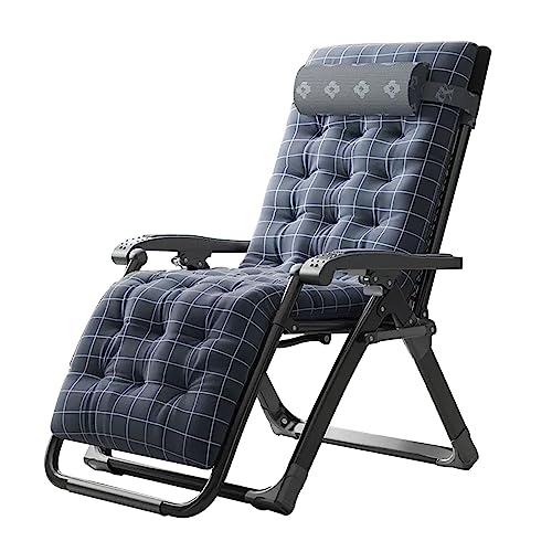 Widppsopt Klappbarer Liegestuhl, Outdoor Relaxer Recliner Sonnenliege Terrasse Garten Strand Camping mit abnehmbarem Baumwollpolster, mehrfach verstellbare Rückenlehne, Tragkraft 180 kg von Widppsopt