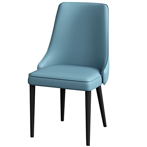 Widppsopt Küchen-/Esszimmerstühle, Wohnzimmer-Seitenstühle, Stühle aus Nappaleder mit Beinen aus schwarzem Karbonstahl, Moderne gepolsterte Esszimmerstühle (Farbe: Blau) von Widppsopt